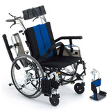 三贵MiKi手动轮椅车TR-1轻便折叠扶手可掀舒适可全躺 老人代步车