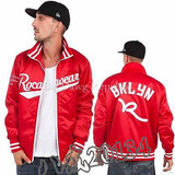 美国代购 嘻哈外套夹克 ROCAWEAR男士红色棒球服外套时尚个性