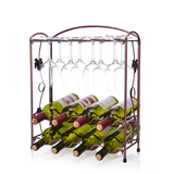 欧式红酒架 可放8瓶红酒 高脚杯架子 酒瓶架子 可悬挂红酒杯杯架