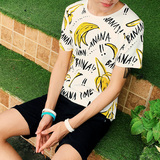 2016夏季新款潮男短袖T恤衫个性香蕉印花时尚日系韩版T恤男装潮
