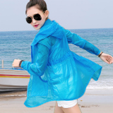 2016夏季女装沙滩防晒衣长袖中长款防晒衫超薄防紫外线大码防晒服