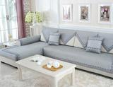 a特价棉亚麻布艺沙发巾沙发坐垫夏季单层沙发套纯色灰色木沙发垫
