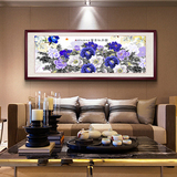 墙挂画餐厅壁画实木单幅牡丹画花开富贵新中式客厅装饰画沙发背景