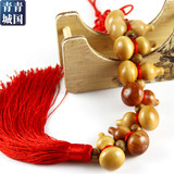 天然桃木小葫芦挂件纳福 特色中国传统手工艺小礼品 家居挂件挂饰
