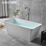 浴缸独立式 1.5米环保人造石浴缸 普通成人浴盆含下水GBY6044观博