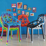 特价时尚简约餐椅塑料椅子镂空椅办公椅几何椅创意椅接待椅休闲椅