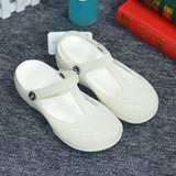 夏季塑料凉鞋白色护士鞋玛丽珍小码34沙滩女鞋洞洞鞋大码40-41码