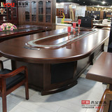 高档五米六米椭圆形会议桌 办公桌油漆实木皮简约现代家具可定制
