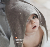 ★果果木熊★重庆宜家代购IKEA阿斯卡带帽婴儿毛巾浴巾带有兜帽