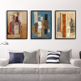 梵高油画 现代客厅装饰画毕加索抽象画 沙发背景墙装饰画三联挂画