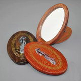红木工艺品红木美人多功能折叠镜补妆镜 化妆镜包装便携镜子特价