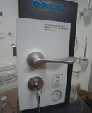 德国KLC 现代银色门锁 铝合金白色分体锁 卧室门锁特价 实心把手