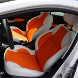 标志橘红拼白 包真皮座椅真皮座套汽车真皮座椅支持订制各车型