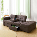 多功能带抽屉客厅沙发  北欧宜家可折叠布艺沙发床