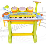鼓欧锐电子琴带麦克风女孩钢琴玩具婴儿早教宝宝音乐小孩男孩架子