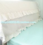 韩式纯白色床头罩 床头套 纯棉皮床床头罩 荷叶花边防尘罩 可订制
