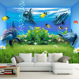3D立体海底世界大型壁画客厅卧室沙发电视背景墙纸无缝无纺布壁纸