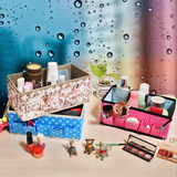 空间汇布艺桌面整理收纳盒创意化妆品超大容量多功能储物收纳盒