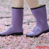 飞鹤女式中筒雨鞋 时尚雨靴 秋冬新款韩版糖果防滑橡胶半筒水鞋
