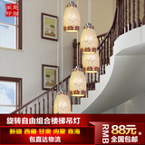 楼梯吊灯别墅复式旋转楼梯灯长吊灯现代简约餐厅艺术客厅创意灯具