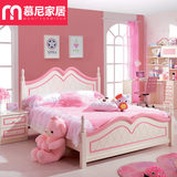 欧式儿童家具套房公主床 儿童床女孩粉红色小孩床单人床1.2/1.5米
