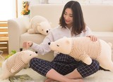日本LIV HEART北极熊公仔卡通可爱趴趴熊长抱枕毛绒玩具女包邮