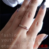 香港代购18k玫瑰金镶3钻指环Tiffany蒂凡尼男女情侣对戒戒指礼物