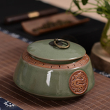 哥窑陶瓷罐 龙纹罐 浮雕 大中小号储藏 铁观音茶叶罐 密封罐