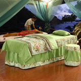 阿布登美容床罩四件套批发绿色按摩床罩美容院专用美体70宽方头