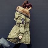 特价2015新冬装韩版中长款加厚显瘦大码貉子大毛领羽绒服女外套潮