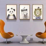 现代欧美创意极简咖啡馆小清新客厅装饰画壁画餐厅动物挂画有框画