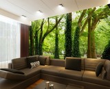 3D立体大型无缝壁画壁纸树木森林自然风景壁画壁纸