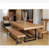 美式高档实木铁艺餐桌椅折叠餐桌饭桌酒吧桌办公桌咖啡桌书桌茶桌