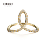 Circle日本珠宝 天然钻石戒指18k黄金群镶排钻戒指简约女款正品