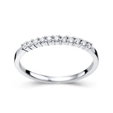 现货 18K白金钻石女戒 玫瑰金排钻戒指 20分彩金钻戒 单带搭配