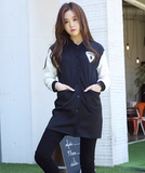 2015夏季韩版学生薄开衫中长款卫衣女式外套长袖秋冬新品棒球服