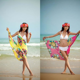 沙滩巾披纱海边度假比基尼泳衣罩衫雪纺丝巾吊带超大裹裙防晒纱巾