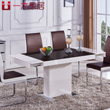 现代简约板式多功能伸缩钢化玻璃餐桌餐台大小户型餐桌椅组合