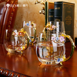 罗比罗丹创意玻璃水杯情侣茶杯花茶杯生日女友朋友结婚礼物