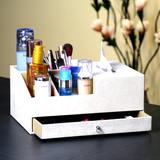 抽纸 创意欧式桌面化妆品收纳盒护肤品置物架韩国大号皮质纸巾盒
