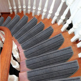 实木楼梯地毯定制旋转踏步垫防滑垫免胶自粘转角欧式脚垫红色低价