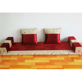 德馨亭绣花绒布中式红木沙发坐垫实木椅垫靠枕套罗汉床垫飘窗冬季