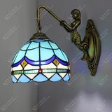 欧式地中海蒂凡尼美人鱼壁灯简约创意卫生间过道床头复古镜前灯
