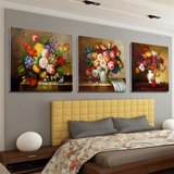 欧式油画花瓶客厅装饰画简约无框画饭厅壁画卧室挂画沙发背景墙画