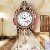 北极星复古欧式纯铜实木挂钟客厅创意静音钟表仿古丽声机芯摆钟