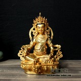 藏传佛教用品 国产仿尼泊尔全鎏金纯铜密宗佛像 黄财神赞巴拉 7寸