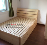 上海松木家具单双人1.5床气压箱体储物纯实木简约现代高箱床定做