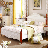 地中海床三件套卧室组合套装 双人床床头柜床垫套餐实木家具B202