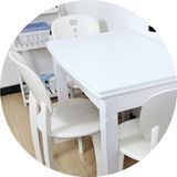 小户型折叠地中海餐桌椅组合 现代简约长方形全实木家用饭桌子4人