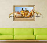 客厅背景墙贴3d立体画  卧室壁画贴纸自粘 创意海鲜餐厅装饰画3d